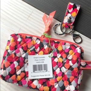 2pc VERA BRADLEY SMALL ZIP COSMETIC & KEYCHAIN